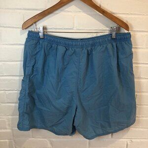 Vintage 90's Nike Swoosh Swim Trunks Light Blue Mesh Lined Shorts Men's XL